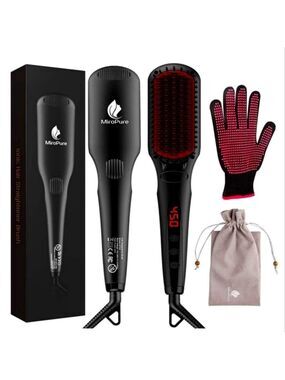 MiroPure Ionic Anti-Scald Hair Straightener Brush Portable NEW!